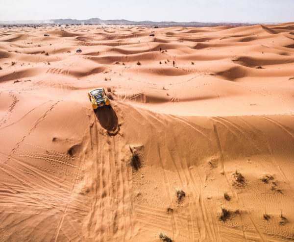 Deep Moroccan canyon with layered rock formations