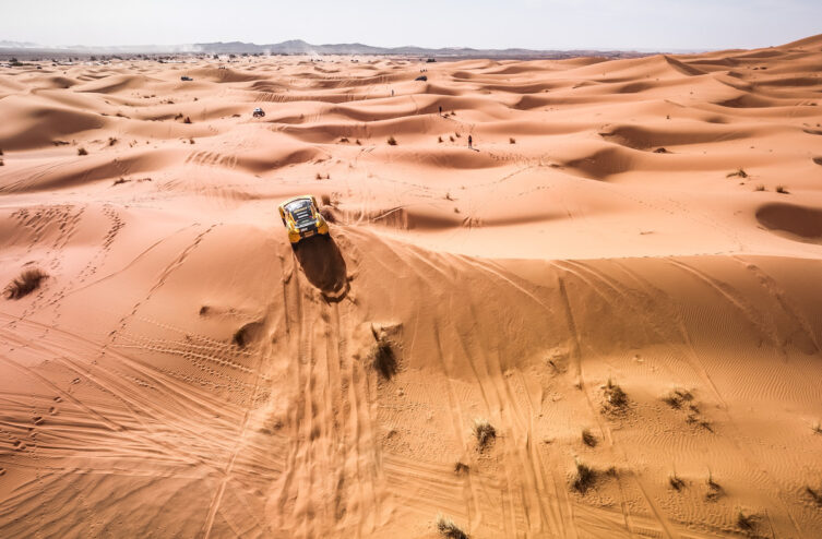 Deep Moroccan canyon with layered rock formations