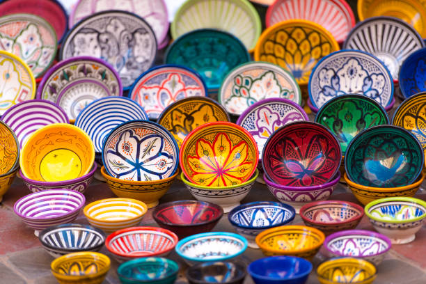 Handmade Moroccan ceramic plates and bowls
