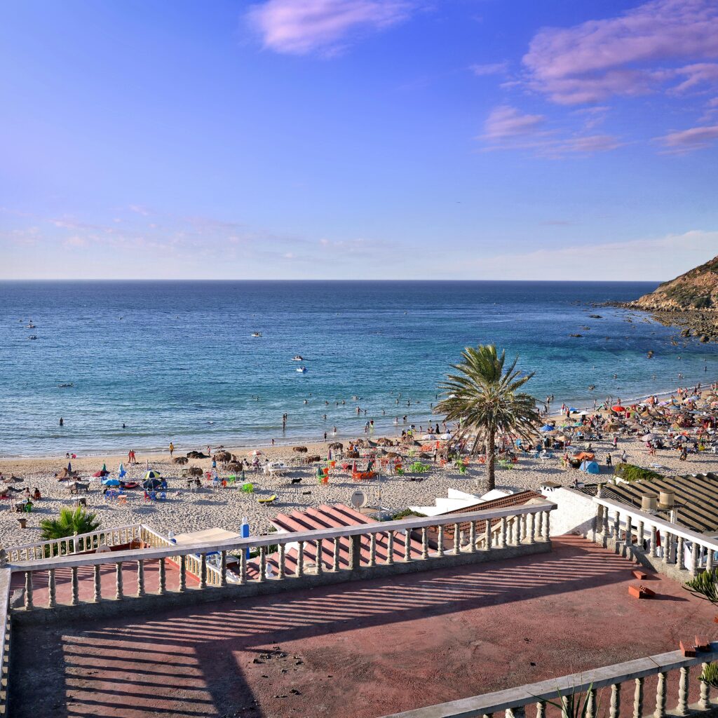 A beautiful Moroccan coastal view from a seaside terrace