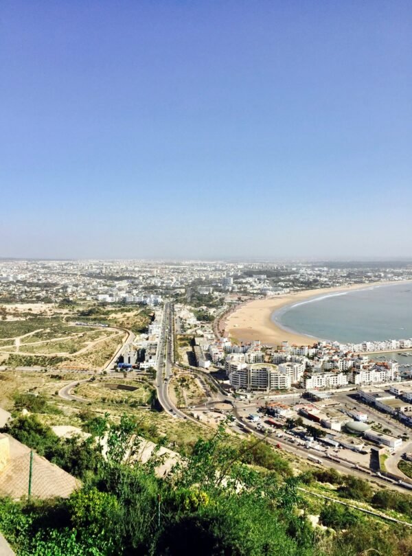Aerial view of Moroccan coastal city
