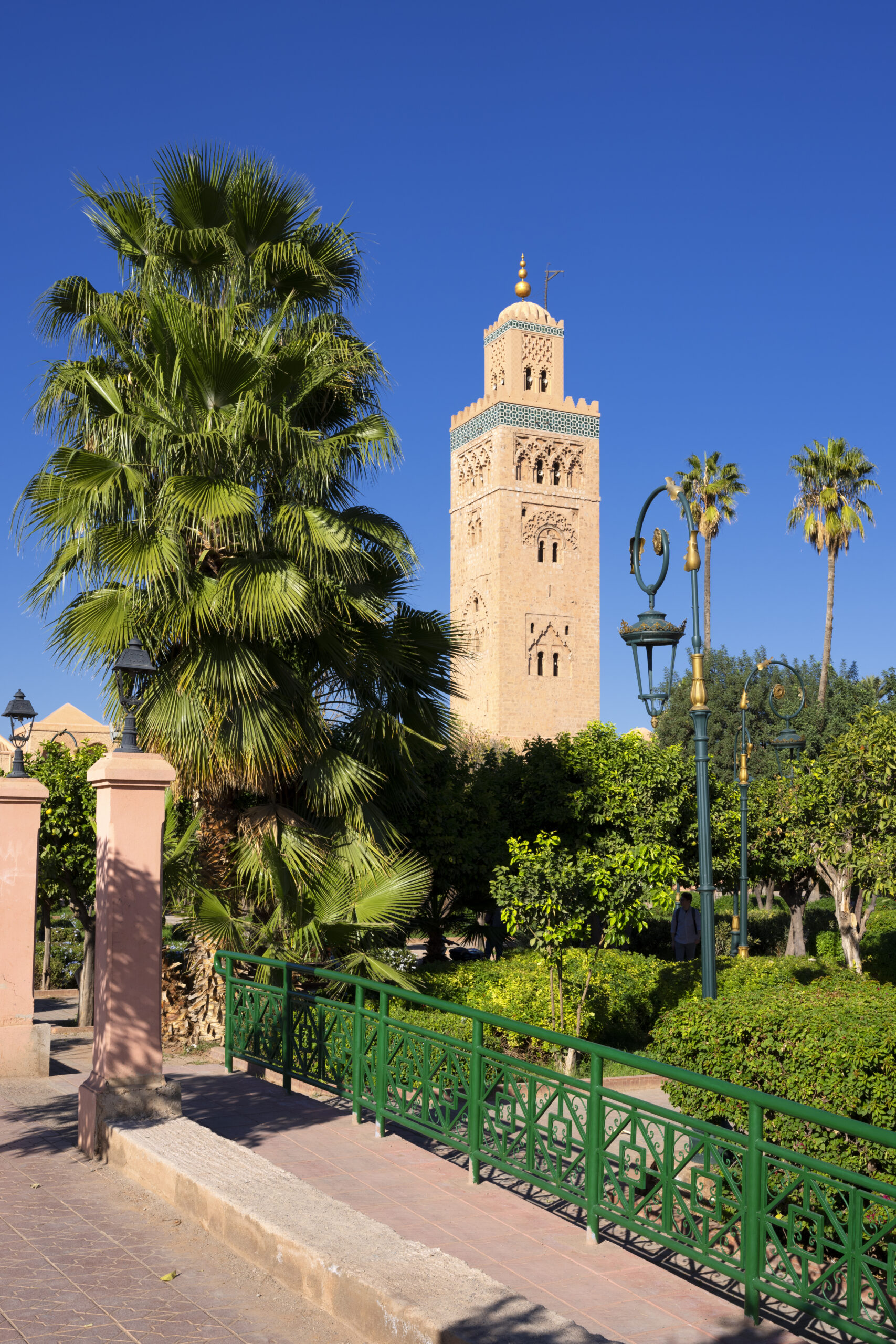 About Us - Hayya Morocco Minaret of Koutoubia Mosque with palm trees