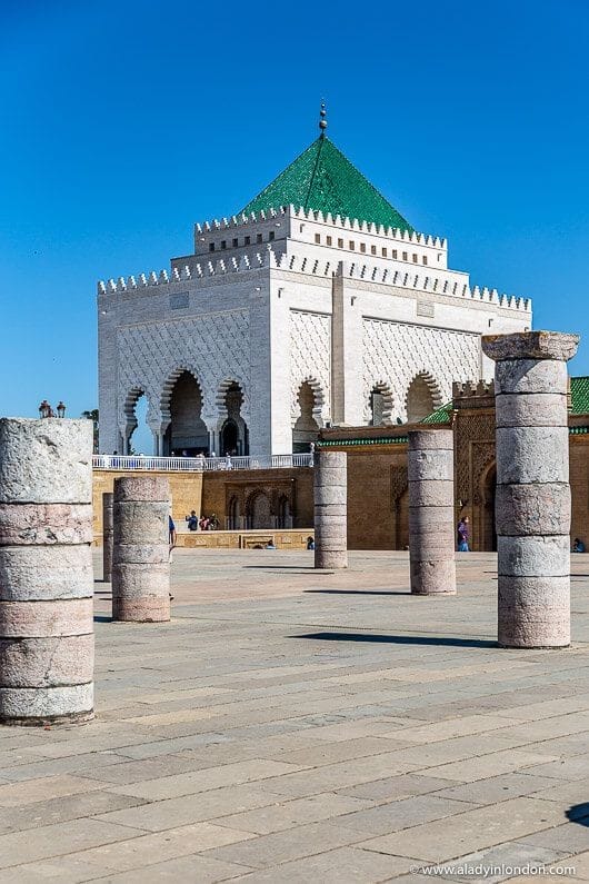 Historic Hassan Tower entrance with columns