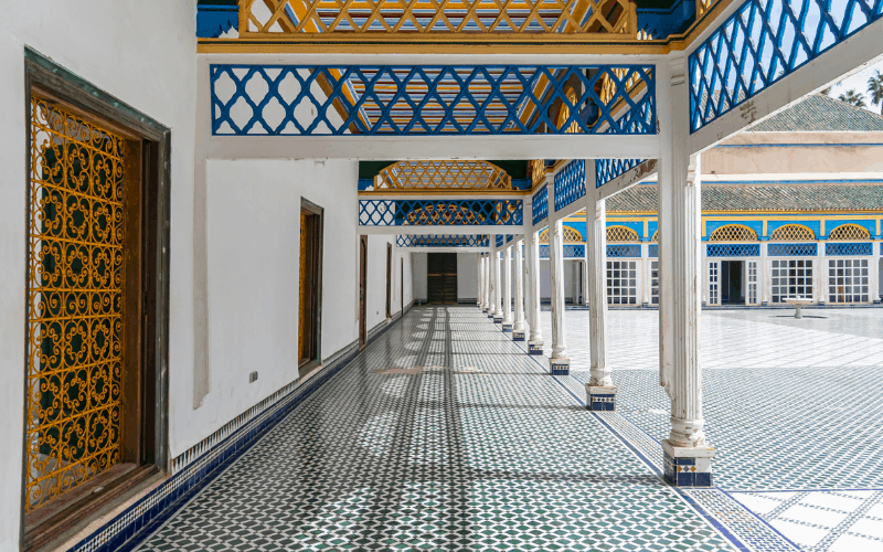 Central fountain in Bahia Palace courtyard