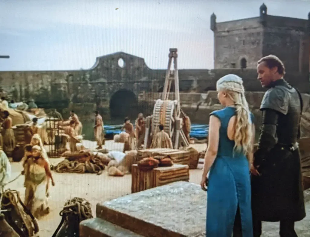 Medieval-style catapults from Game of Thrones filmed in Morocco