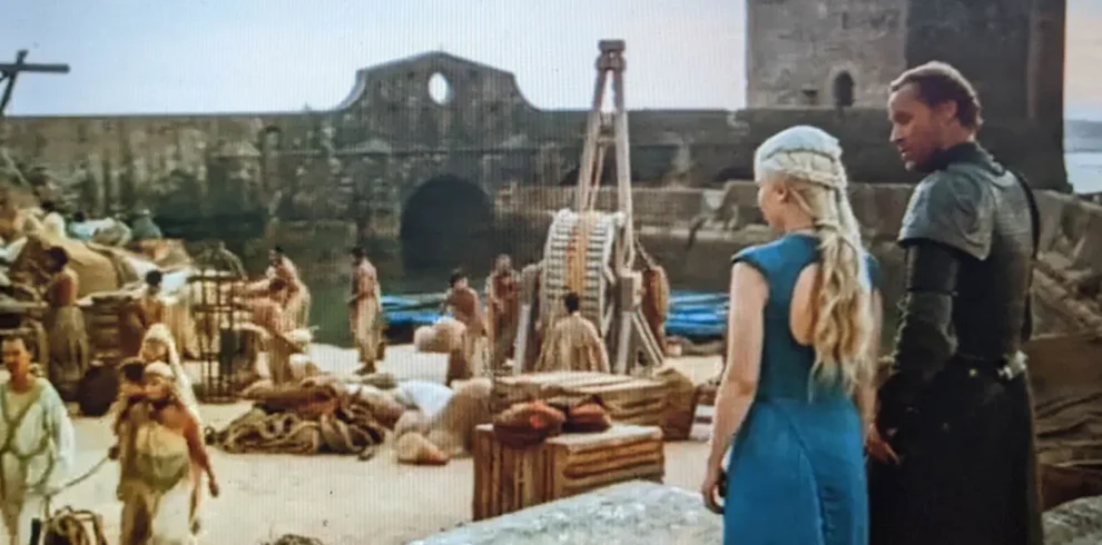 Medieval-style catapults from Game of Thrones filmed in Morocco