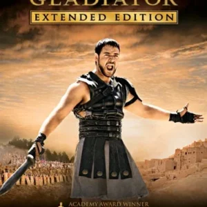 Man dressed as a Roman gladiator at film location