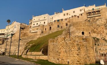 Fortified stone walls on a hill