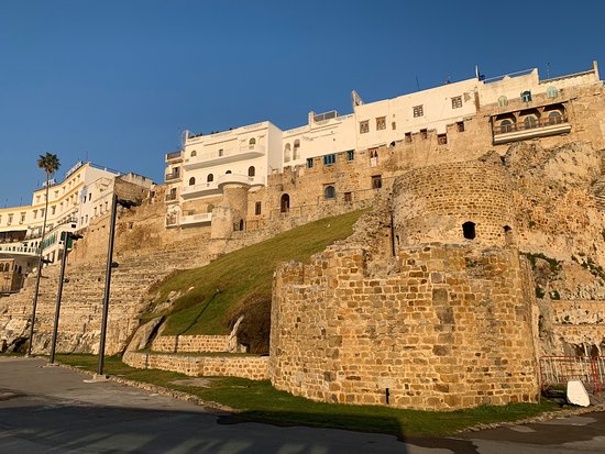 Fortified stone walls on a hill