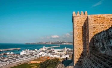 Stone watchtower perched on a coastal hill