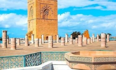 Ornate terrace of Mausoleum of Mohammed V
