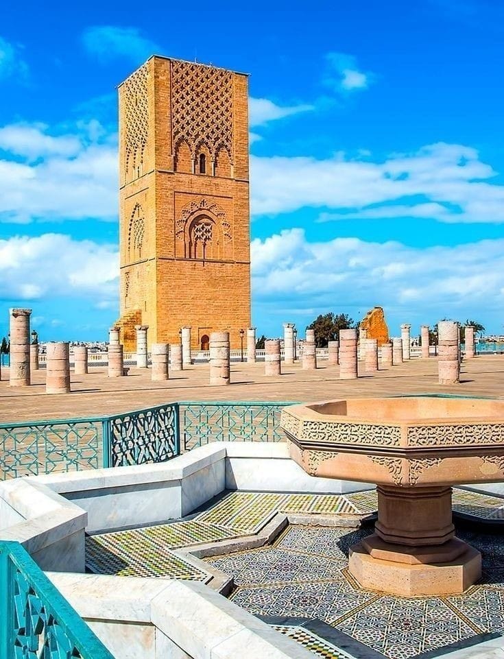 Ornate terrace of Mausoleum of Mohammed V