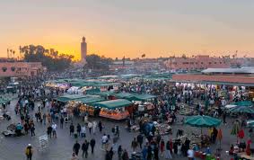 Vibrant night scene of Jemaa el-Fna