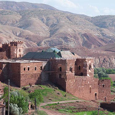 Aerial view of a Berber mountain town