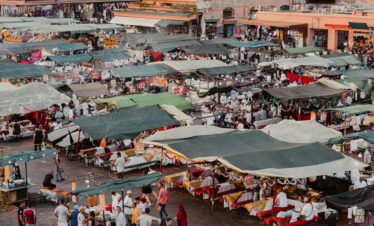 Decorated archway of Moroccan architecture