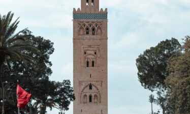 Iconic Koutoubia Mosque with minaret