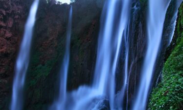 Majestic Ouzoud Waterfalls cascading in Morocco.