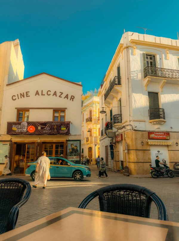 Old movie theater in a narrow street
