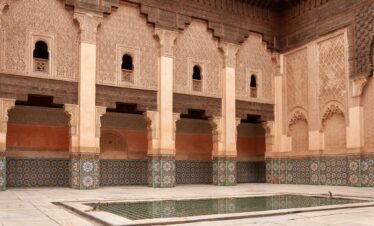 Beautifully tiled Islamic school interior