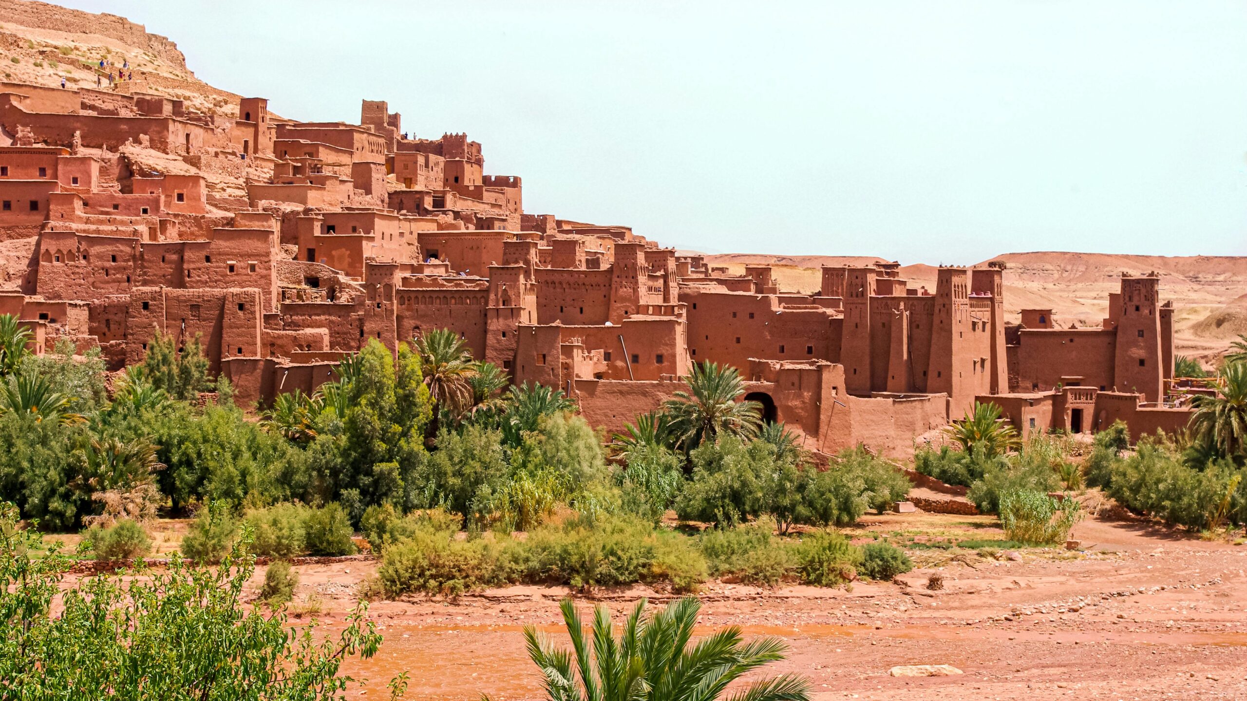 Traditional village with red clay walls