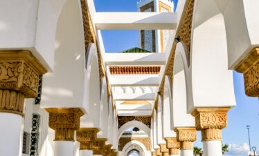 Grand colonnade with golden details