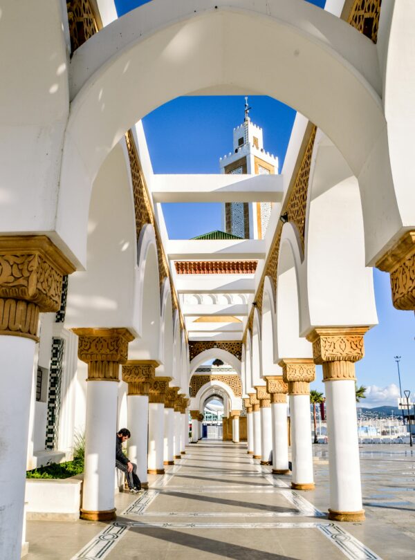 Grand colonnade with golden details