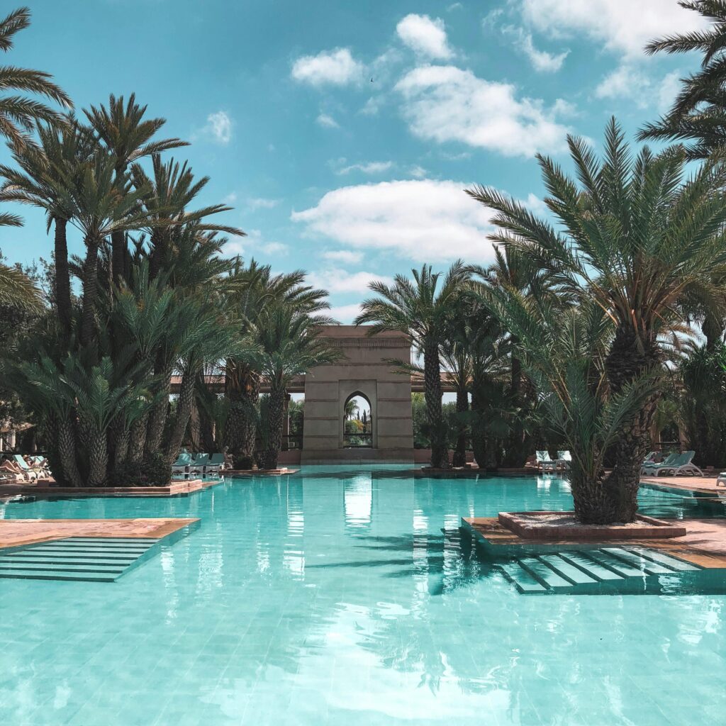 Pool in a traditional riad courtyard