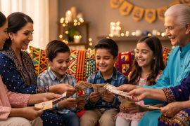 eid gift, family album, family, memories, heritage, connection, shared moments, childhood memory, grandparent, album, photograph, family time, family reunion, siblings, relatives, togetherness, closeness, unity, love, bond, affection, culture, tradition, ai generated