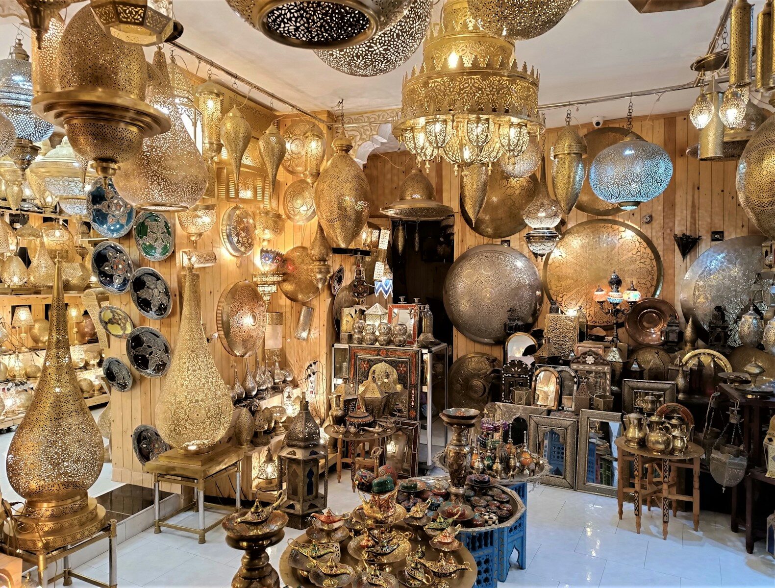 Moroccan Souvenirs a room filled with lots of different types of lights