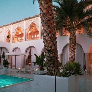 Luxury Events Morocco palm tree near swimming pool
