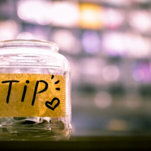 clear glass jar Tipping Etiquette
