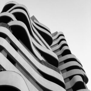 Real Estate Morocco a black and white photo of a building