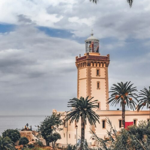 a tall tower with a clock on top of it