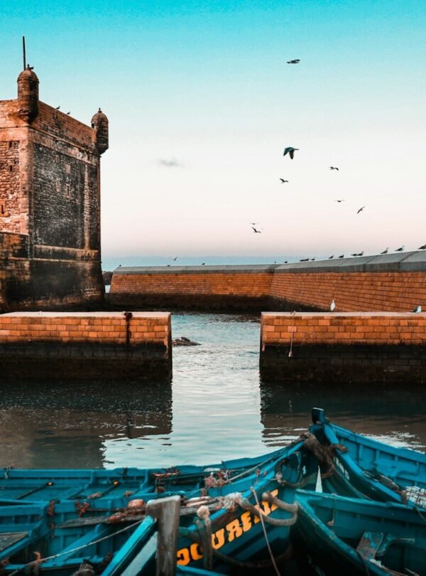 brown brick building near body of water during daytime